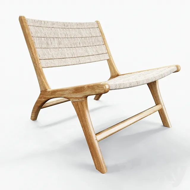 HKLiving abaca _ teak lounge chair 3DS Max Model