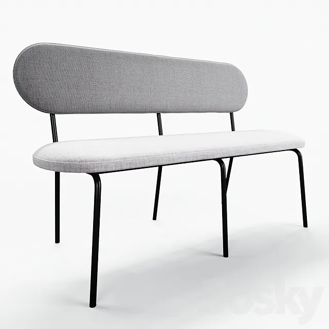 HKLiving – dining table bench gray 3DSMax File