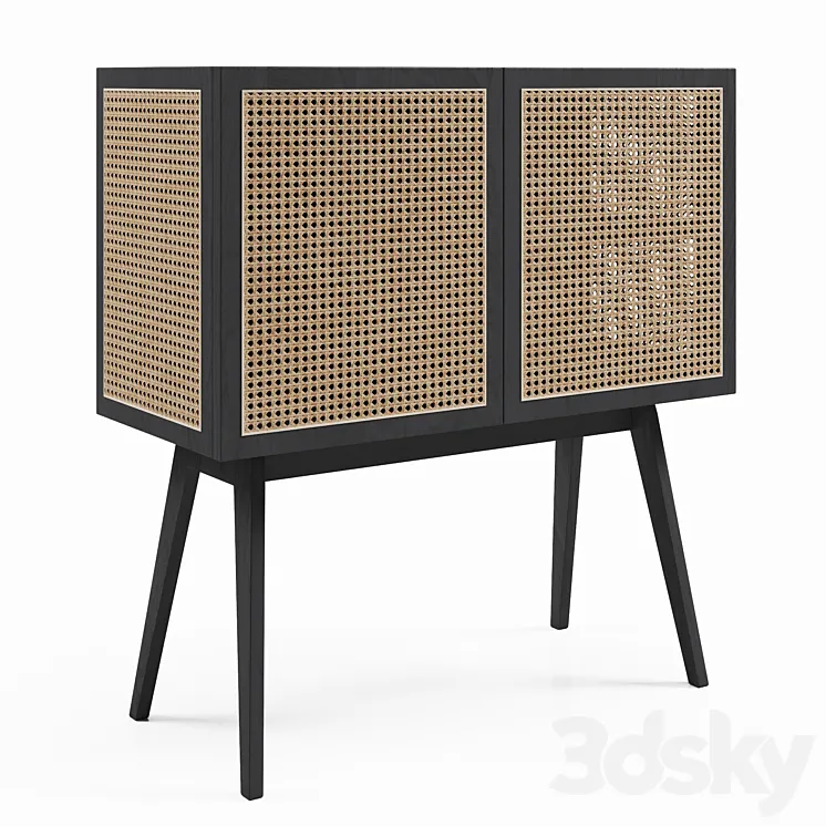 H&M Cabinet with rattan doors 3DS Max