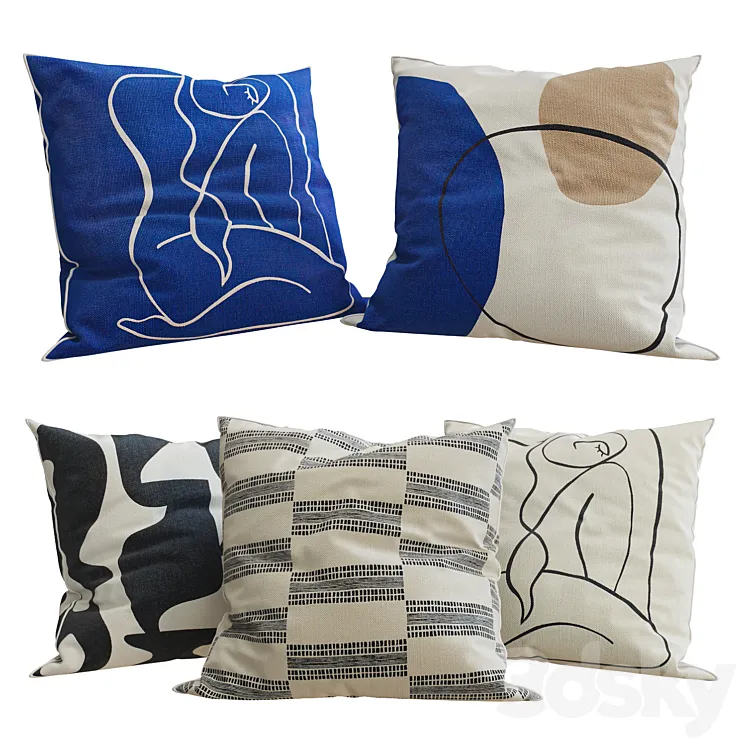H&M Home – Decorative Pillows set 32 3DS Max Model