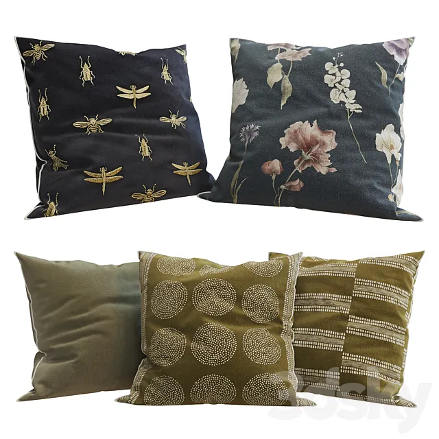 H&M Home – Decorative Pillows set 35 3DSMax File