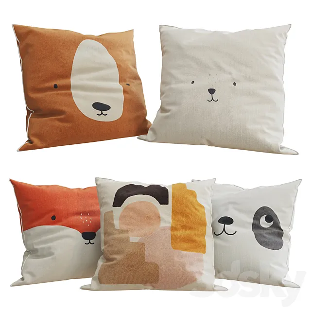 H&M Home – Decorative Pillows set 38 3DSMax File