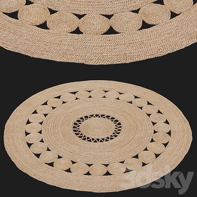 HM Home openwork jute rug 3DS Max Model