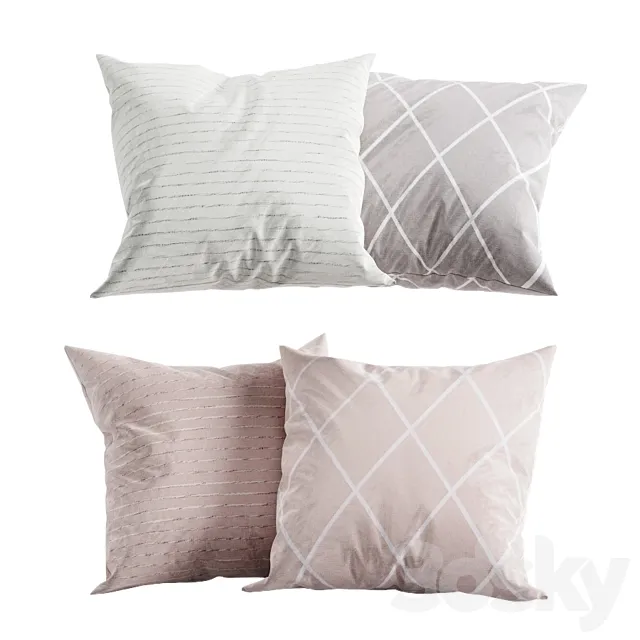 H&M Home Pastel Pillow Set 3ds Max