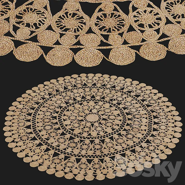 HM Home patterned jute rug 3ds Max