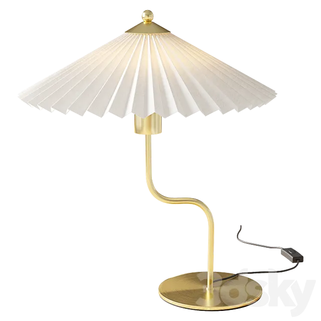 H&M Home Table lamp with pleated shade 3DS Max Model