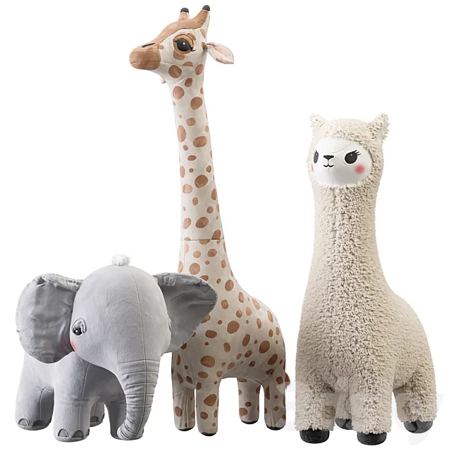 H&M Toys elephant lama giraffe 3ds Max