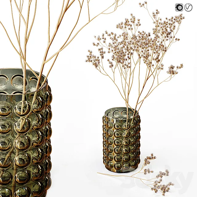 H&M vase with dry flowers 3DS Max Model