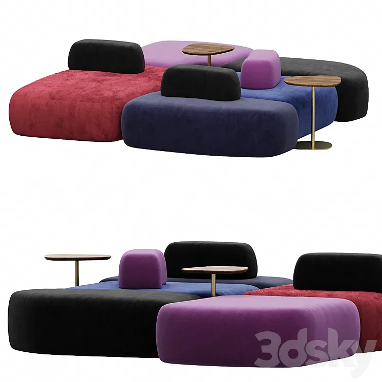 hm63 Pebble sofa set 3DS Max