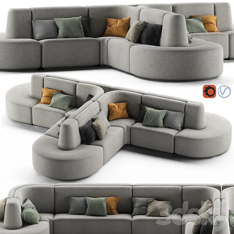 HMD INTERIORS Bistro Sofa 2 3DS Max