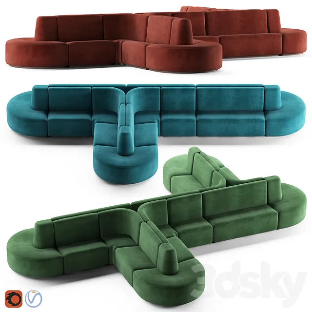 HMD INTERIORS Bistro Sofa 3DS Max Model