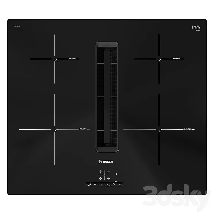 Hob with Bosch extractor hood 3DS Max