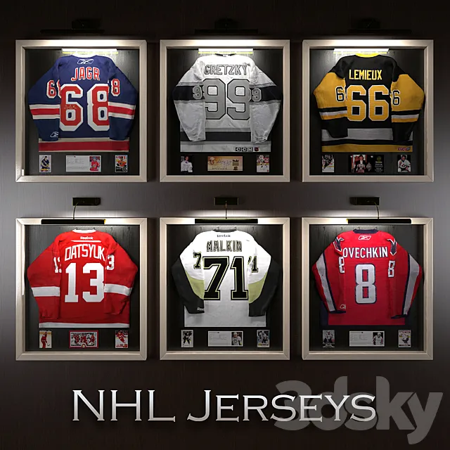 Hockey jerseys NHL stars 3DSMax File