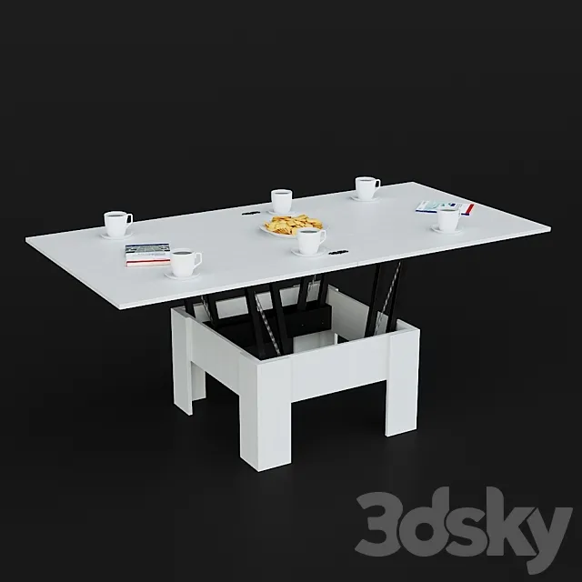 Hoff transformer table with decor 3ds Max