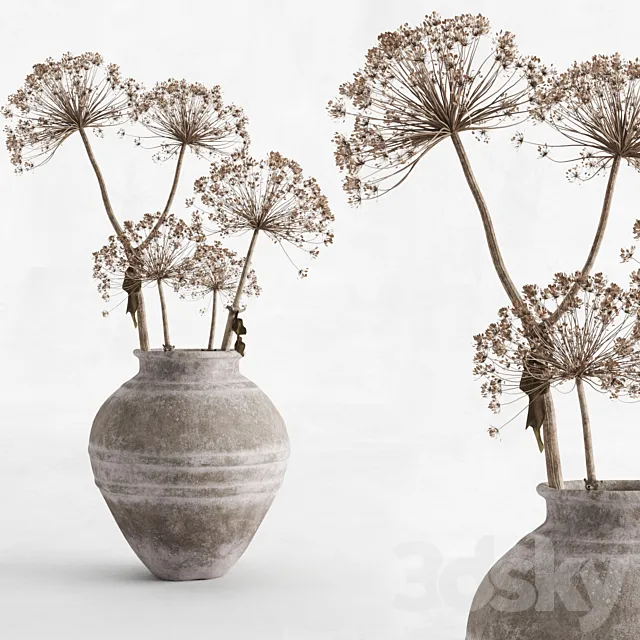 Hogweed in a clay vase 3dsMax Model