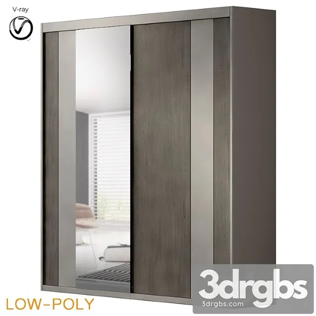 Hokku designs modern 2 door sliding wardrobe (low poly) 3dsmax Download