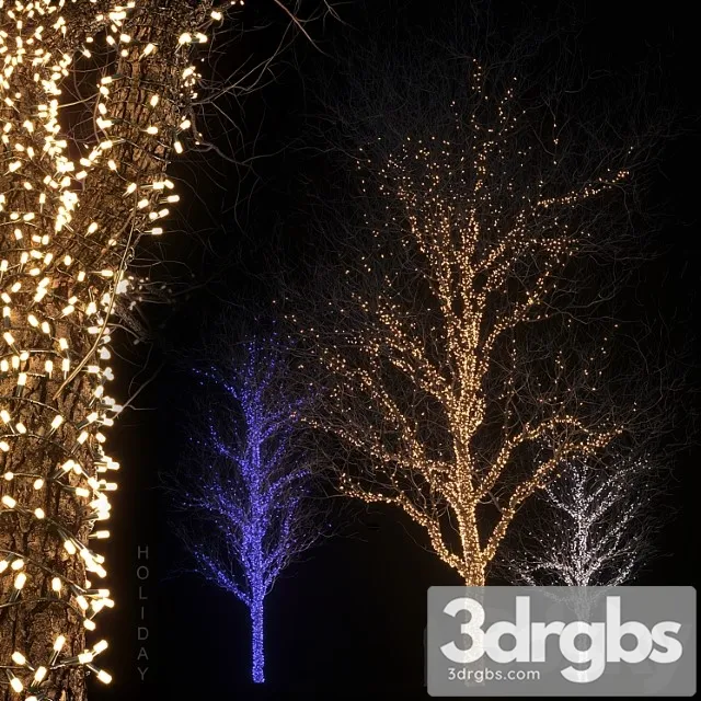 Holiday glowing trees