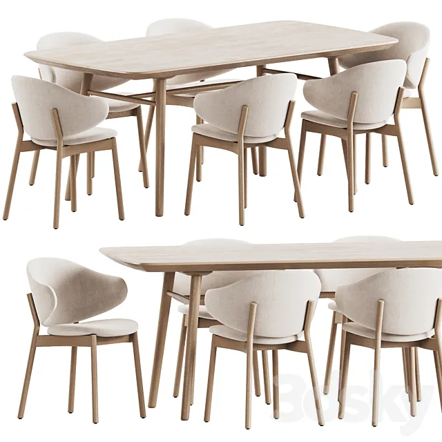 Holly Chair Deephouse Table Dining Set 3ds Max