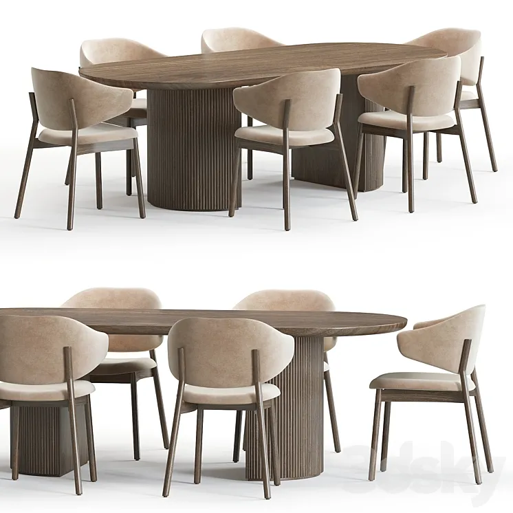 Holly Home Chair Calligaris and Moon Table 3DS Max