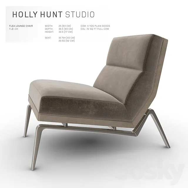 Holly Hunt Flea Lounge Chair 3ds Max