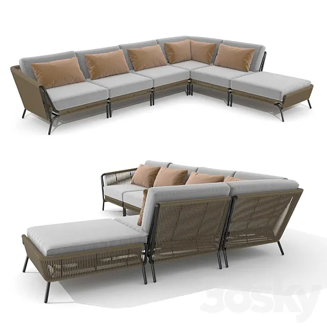 Holly hunt salamander sectional sofa 3ds Max