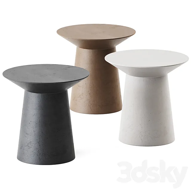 Holly Outdoor Concrete Side Table 3DSMax File