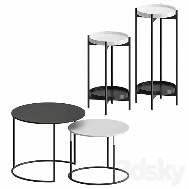 HollyHOME collection – Coffee tables set 3DS Max Model