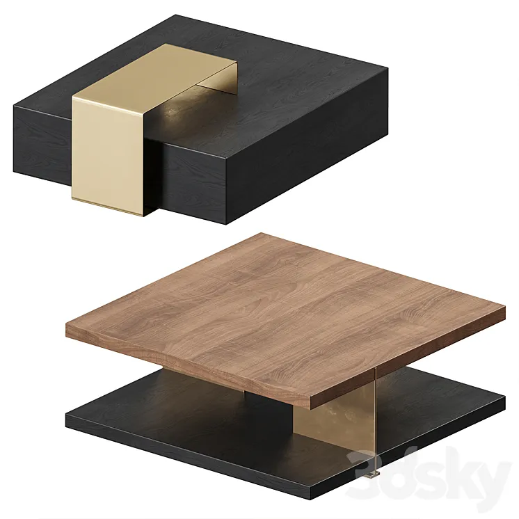 Homary Black Coffee Table 3DS Max