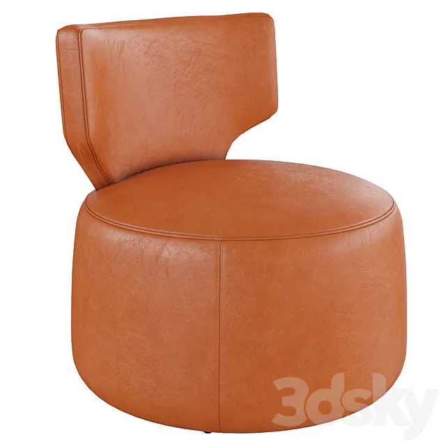 Homary-Green Cute Chair Upholstered Accent Chair Swivel Chair 3ds Max