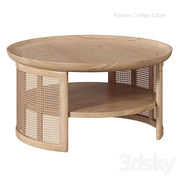 Homary Rattan coffee table 3DS Max Model