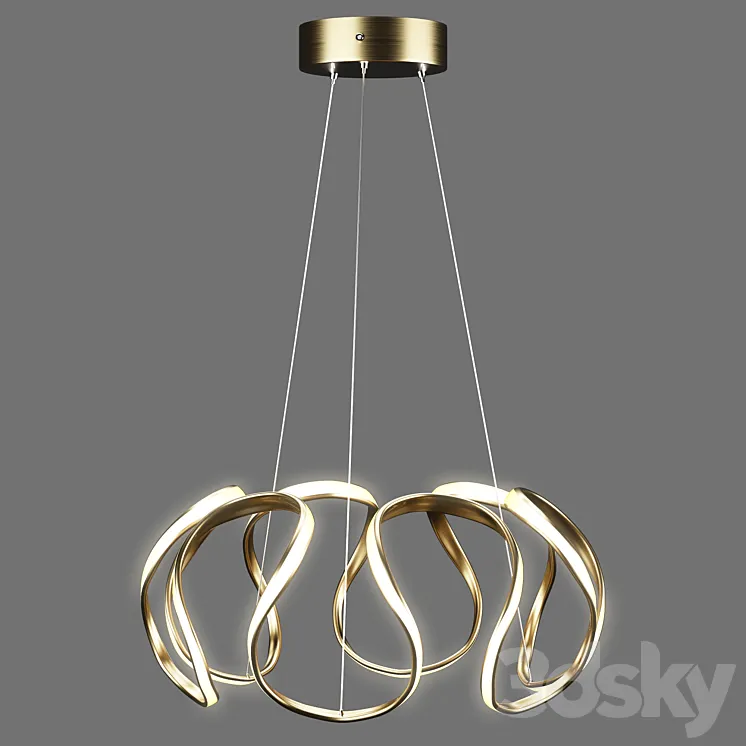 Homary Rola Gold LED Unique Geometric Chandelier Haning Pendant Light 3DS Max