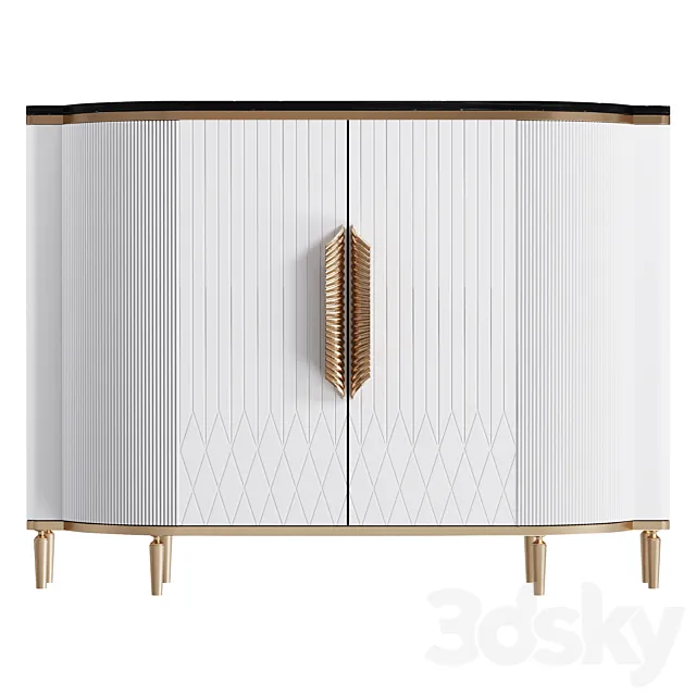 Homary White Sideboard Buffet 3ds Max