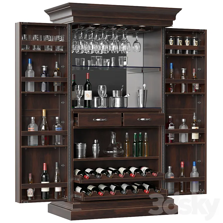 Home Bar Cabinet 3DS Max Model