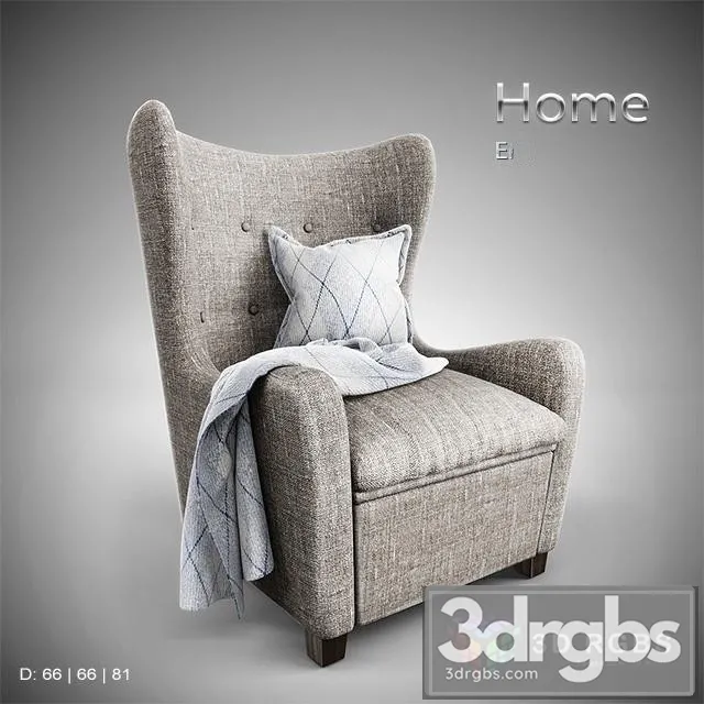 Home Fabric Armchair 3dsmax Download