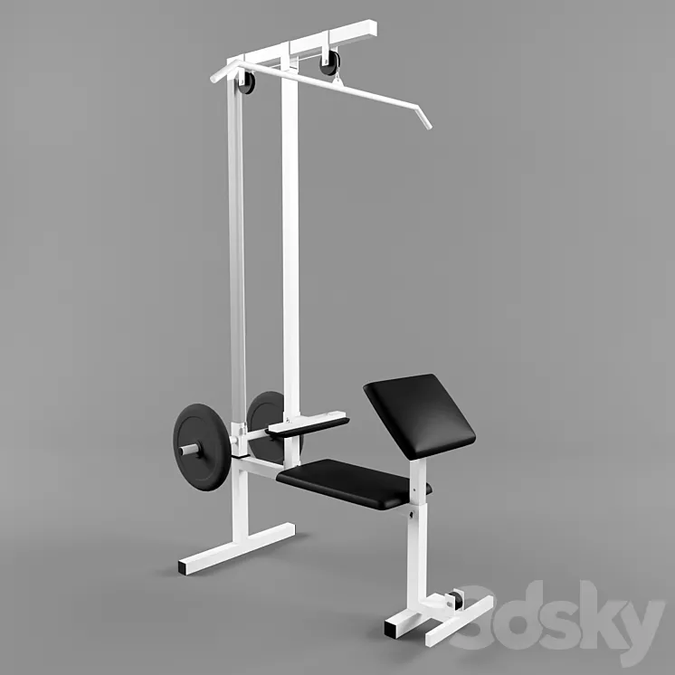Home made trainer – Lat pulldown machine 3DS Max