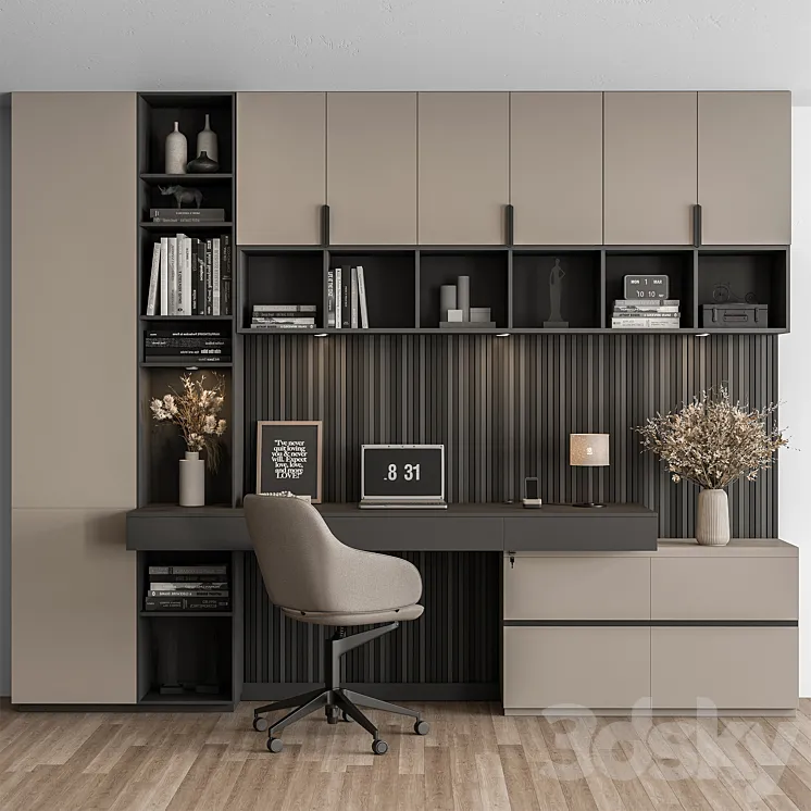 Home Office Set – Office Furniture 351 3DS Max Model