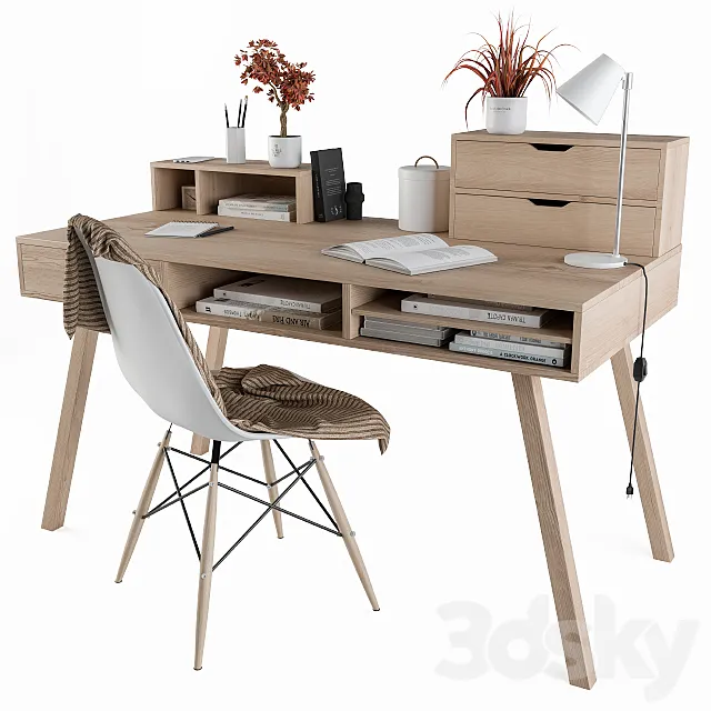 Home Office Table Wooden 3DSMax File