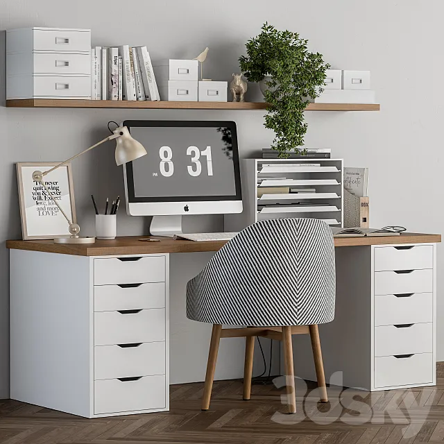 Home Office White 03 3DS Max Model