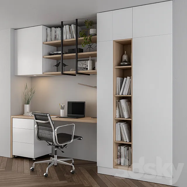 Home office white 3ds Max