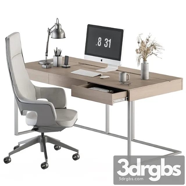 Home office white and wood table – office furniture 280