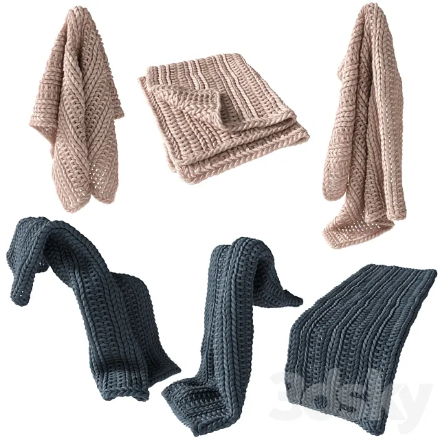 Home Republic Chunky Knit Throw 01 3DSMax File