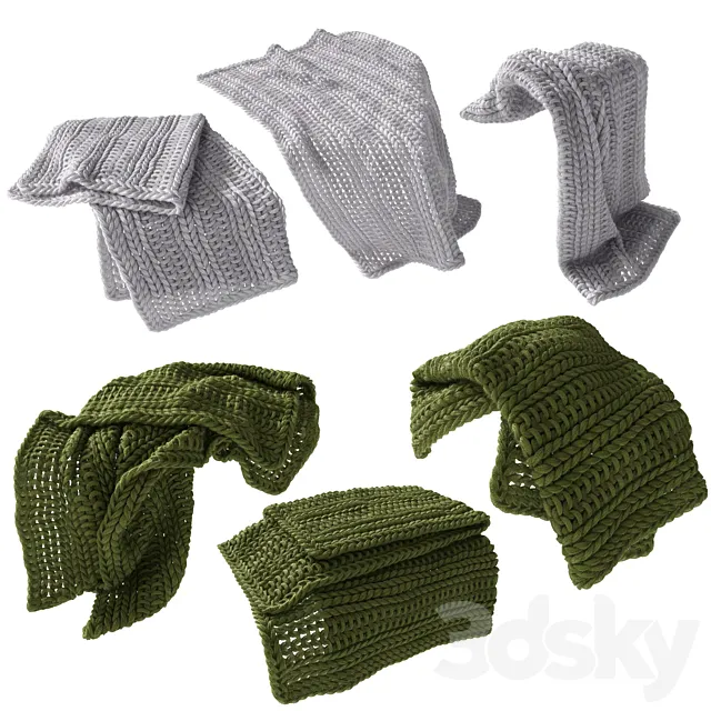 Home Republic Chunky Knit Throw 02 3DSMax File