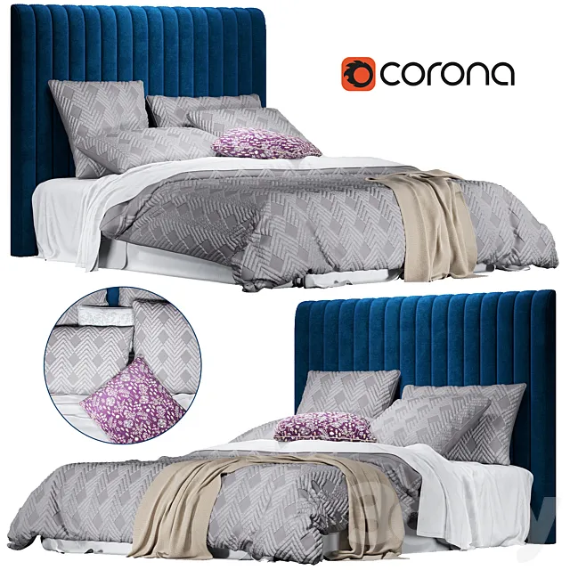 Home Republic Soho Quilted Ash Quilt Cover 3ds Max