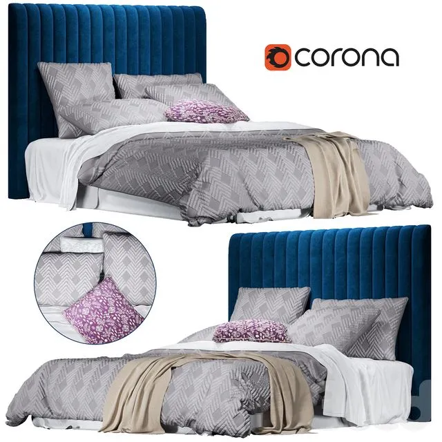 Home Republic Soho Quilted Ash Quilt Cover 3dsMax Model