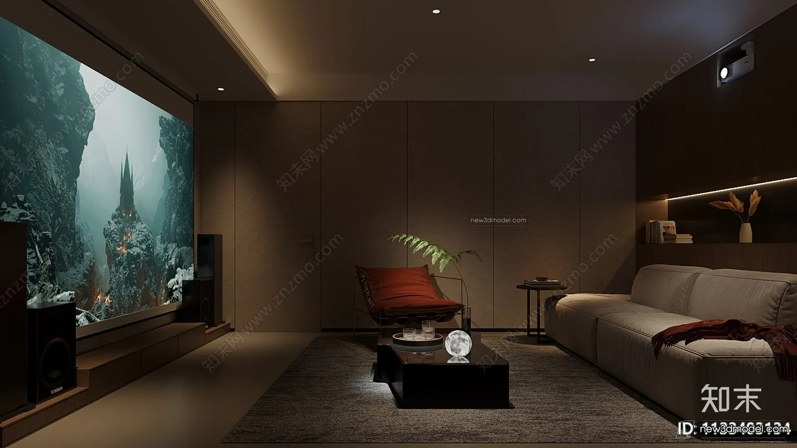 Home Theater – 3D Interior Scene – 3D Models – 023