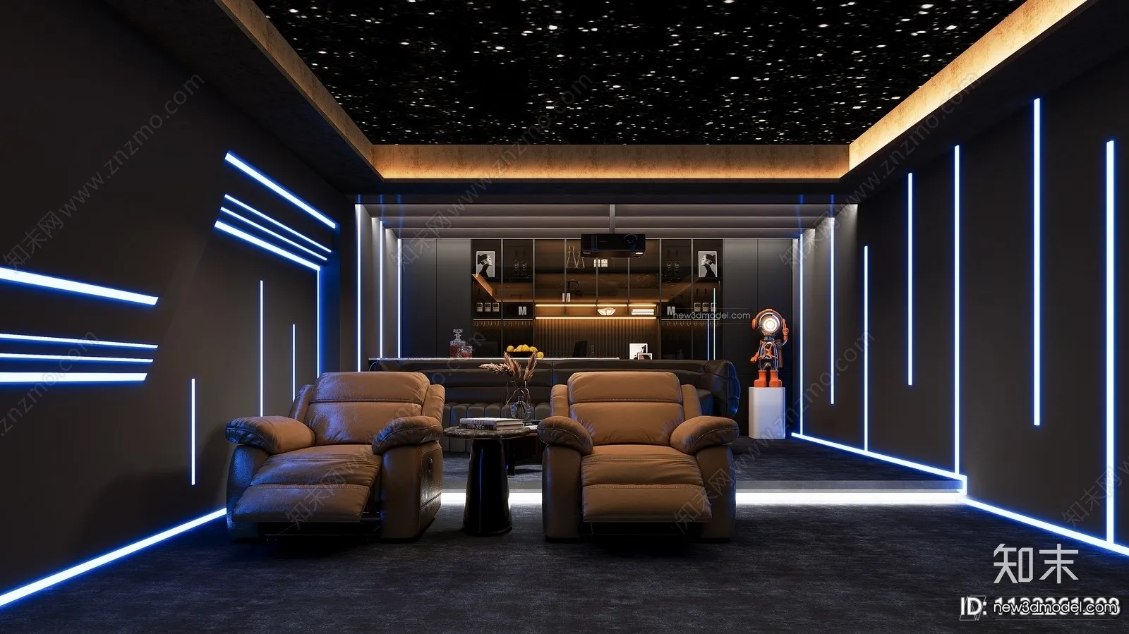 Home Theater – 3D Interior Scene – 3D Models – 040