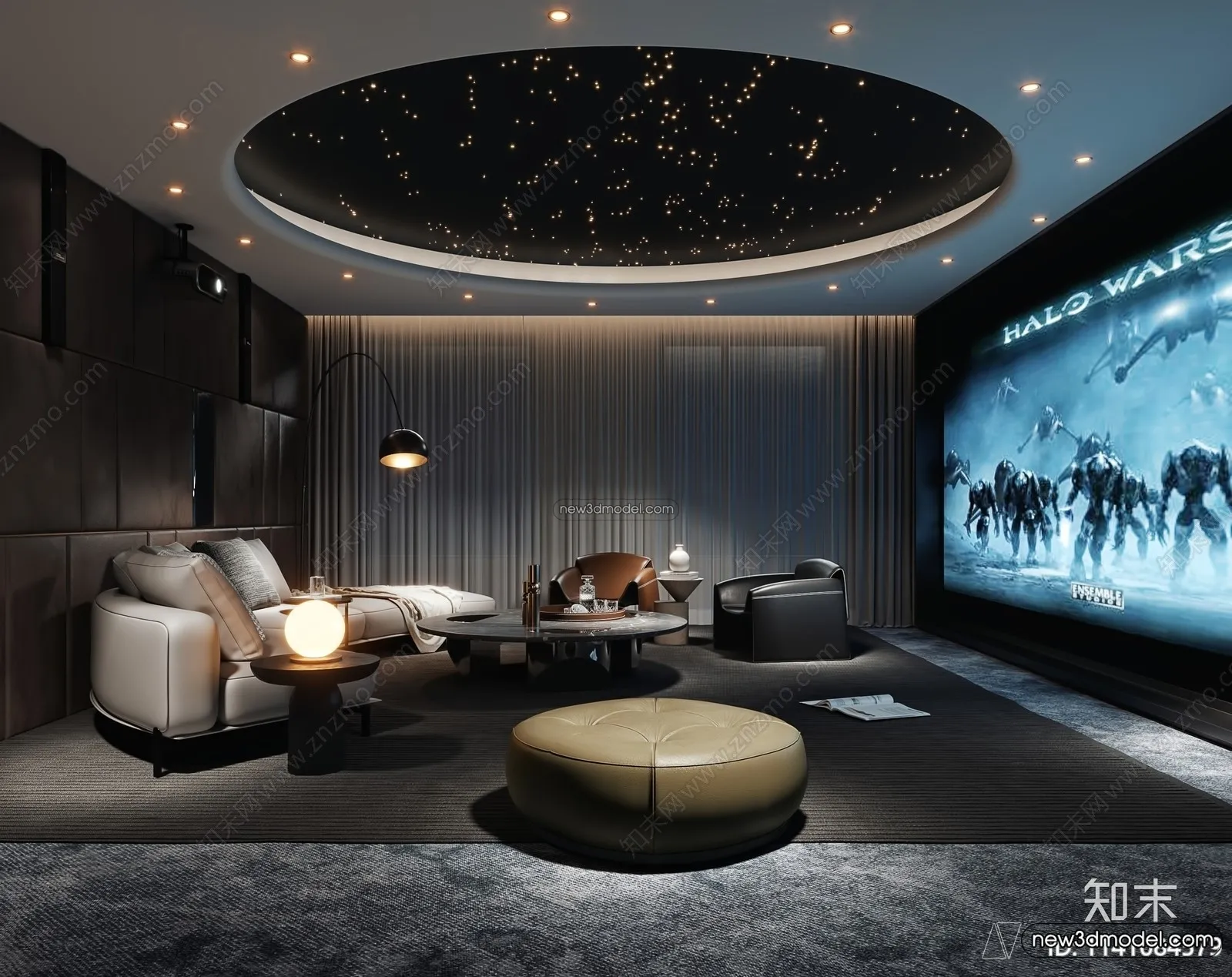 Home Theater – 3D Interior Scene – 3D Models – 046