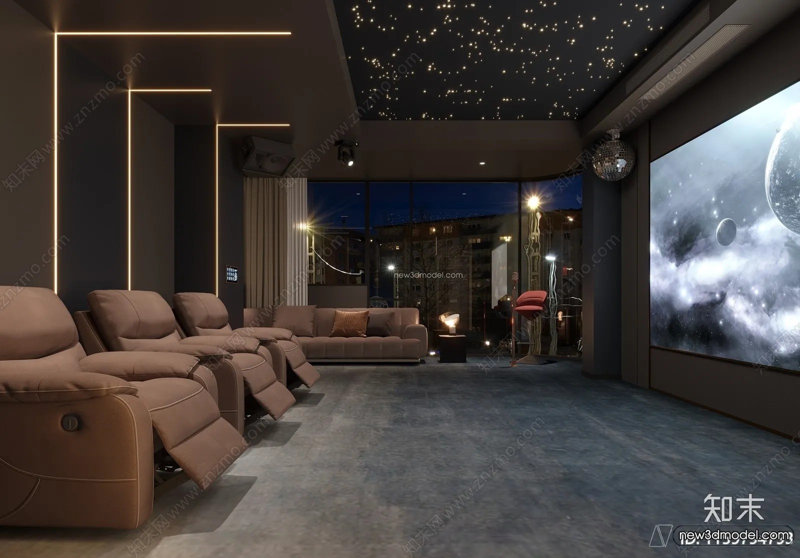 Home Theater – 3D Interior Scene – 3D Models – 089