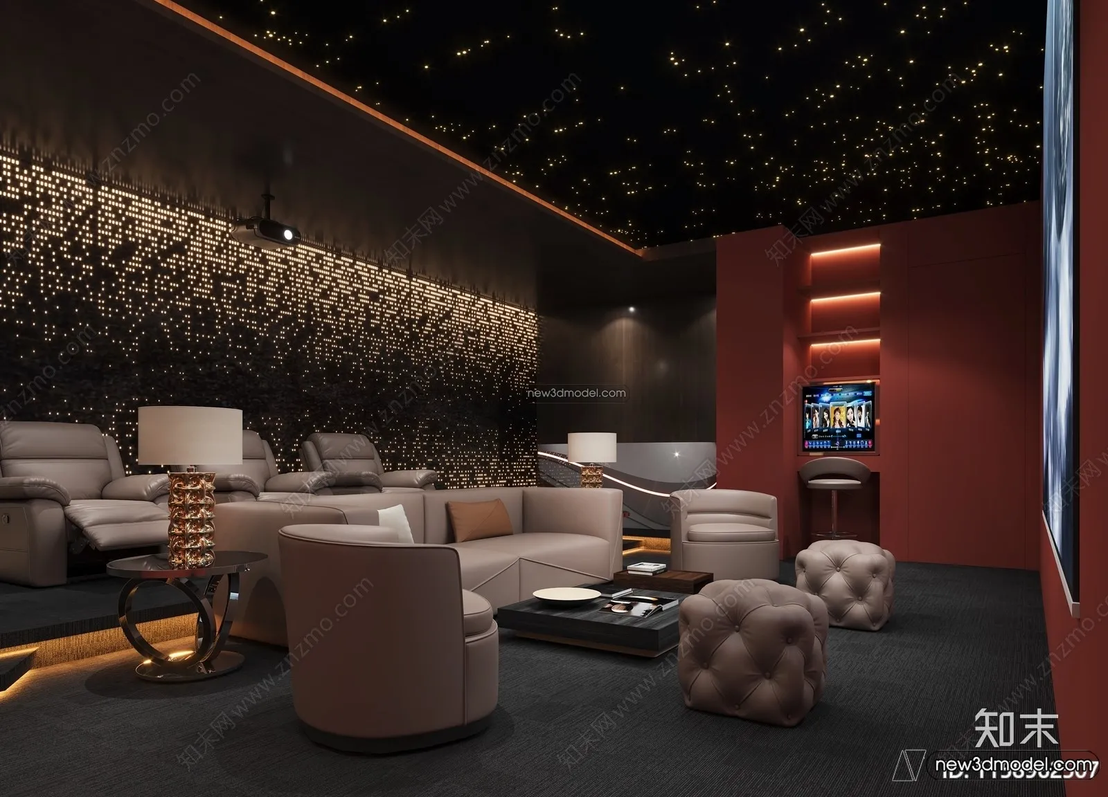 Home Theater – 3D Interior Scene – 3D Models – 104