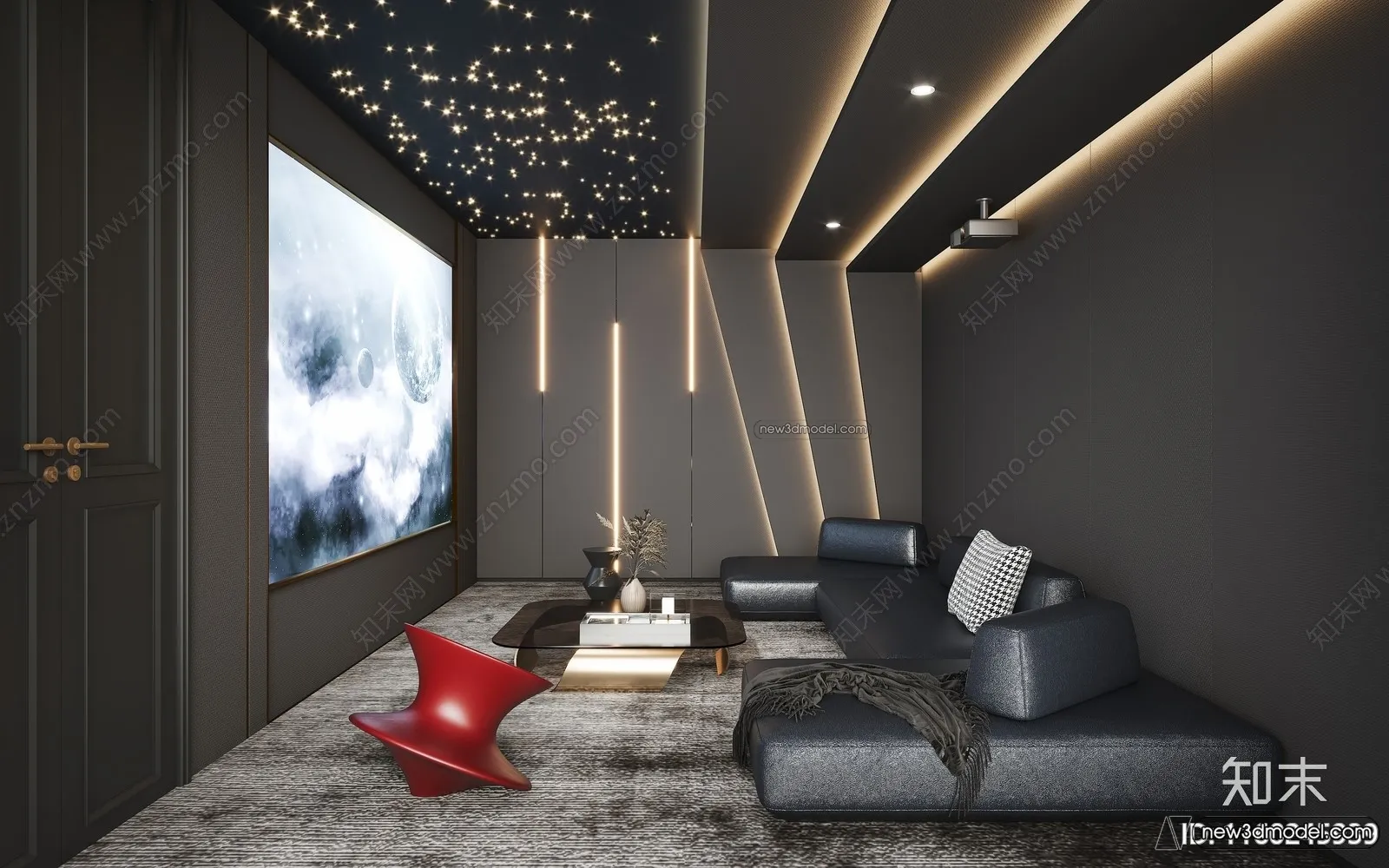 Home Theater – 3D Interior Scene – 3D Models – 106